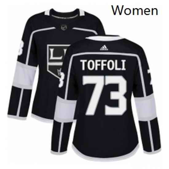Womens Adidas Los Angeles Kings 73 Tyler Toffoli Authentic Black Home NHL Jersey
